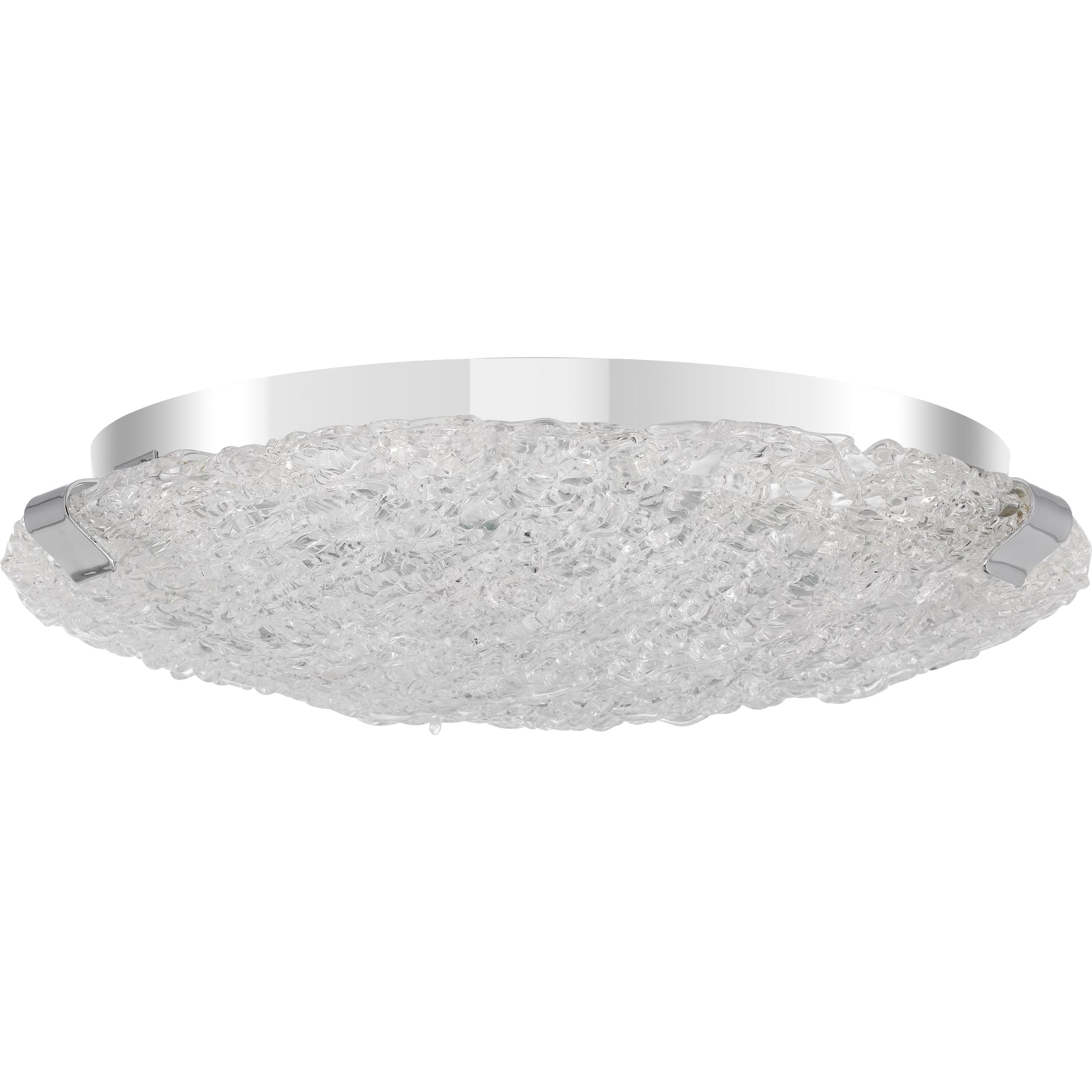 Quoizel Winter Integrated LED Flush Mount Ceiling Light - Polished Chrome Finish for Modern Living Room, Bedroom, or Hallway Lighting