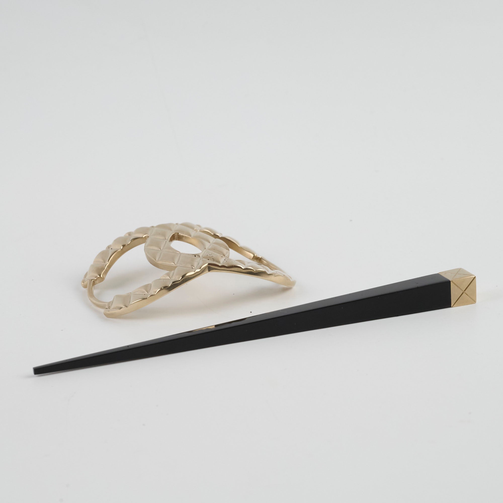 Chanel CC Hairpin Gold - Luxury Hair Accessory for Women | Elegant Hair Clip for Parties, Weddings & Everyday Wear