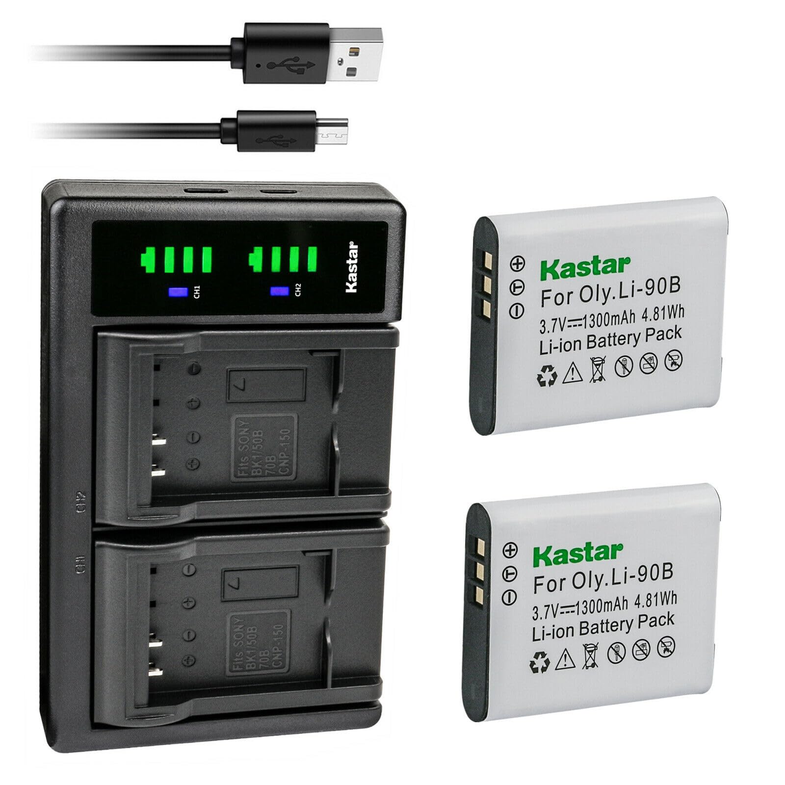 Kastar 2-Pack DB-110 Replacement Battery & LTD2 USB Charger for Ricoh GR III/IIIx/WG-6/G900 Digital Cameras - Perfect for Travel Photography & Outdoor Adventures