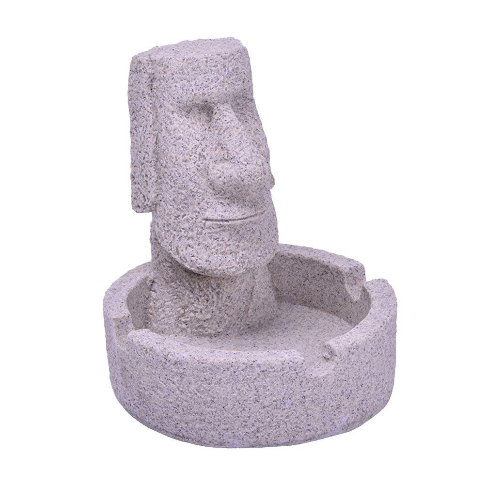 KESYOO Miniature Easter Island AHU Akivi Moai Statue - Stone Ashtray & Home Decor for Living Room, Office Desk | Unique Gift for Collectors & Travel Enthusiasts