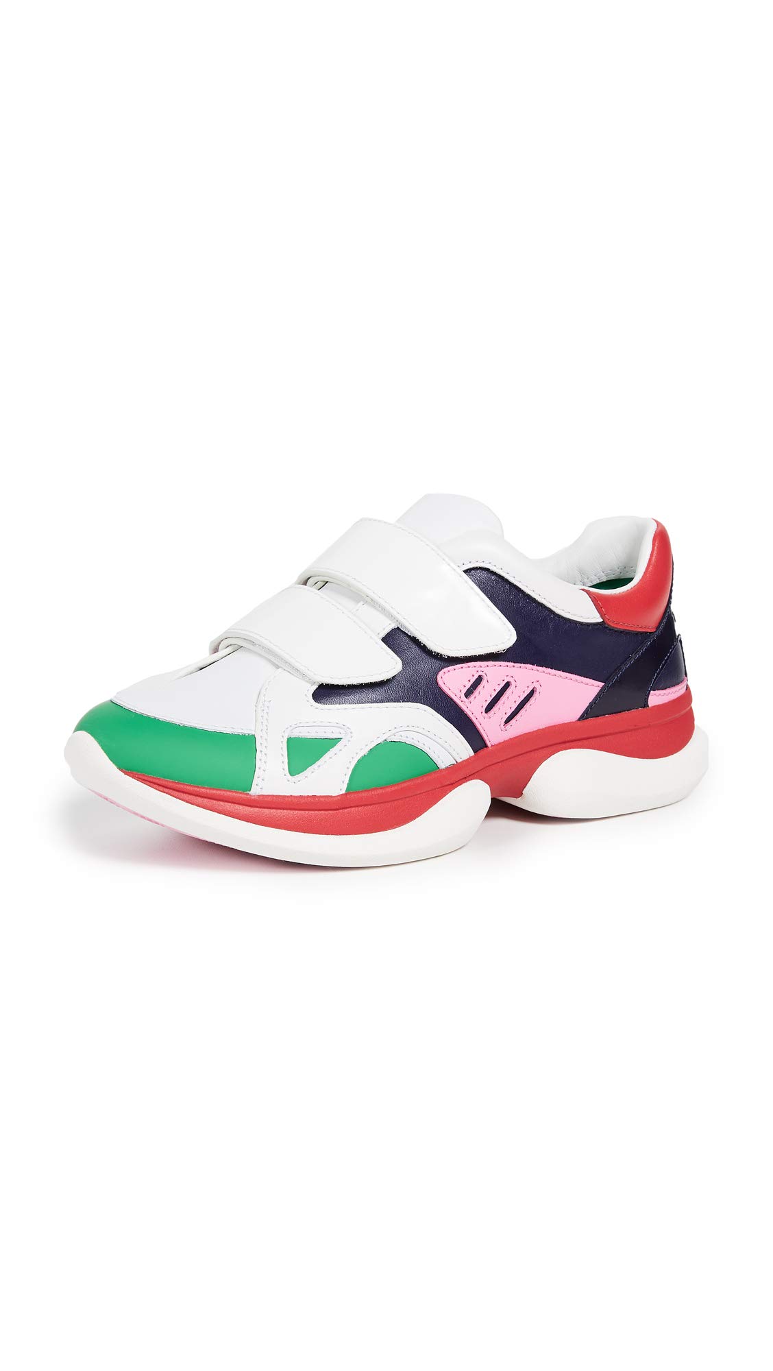 Tory Sport Women's Bubble Leather Low Top Fashion Sneakers - White Size 7.5 Medium (B,M) | Comfortable Casual Shoes for Walking, Running & Everyday Wear