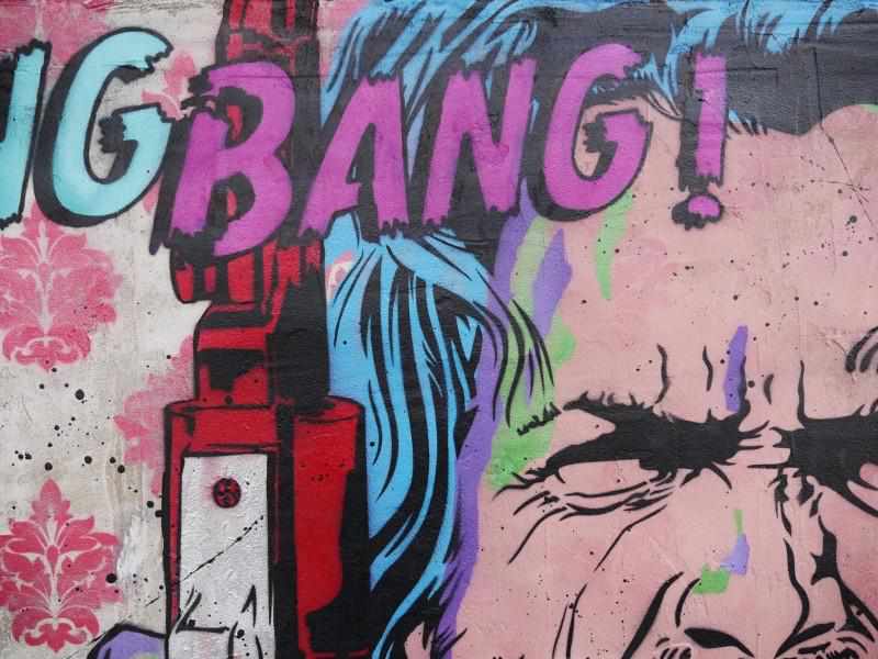 Josey Says Bang Bang 190x100cm Josey Wales Concrete Base Pop Art Canvas Wall Painting - Western Decor for Living Room, Bedroom & Office