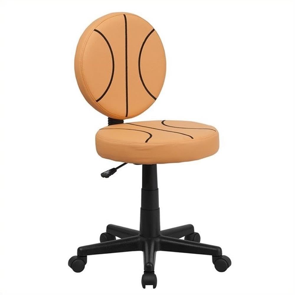 UrbanPro Basketball Office Swivel Chair - Ergonomic Gaming Desk Chair with Adjustable Height, Black & Orange - Perfect for Home Office, Gaming Setup, and Sports-Themed Decor