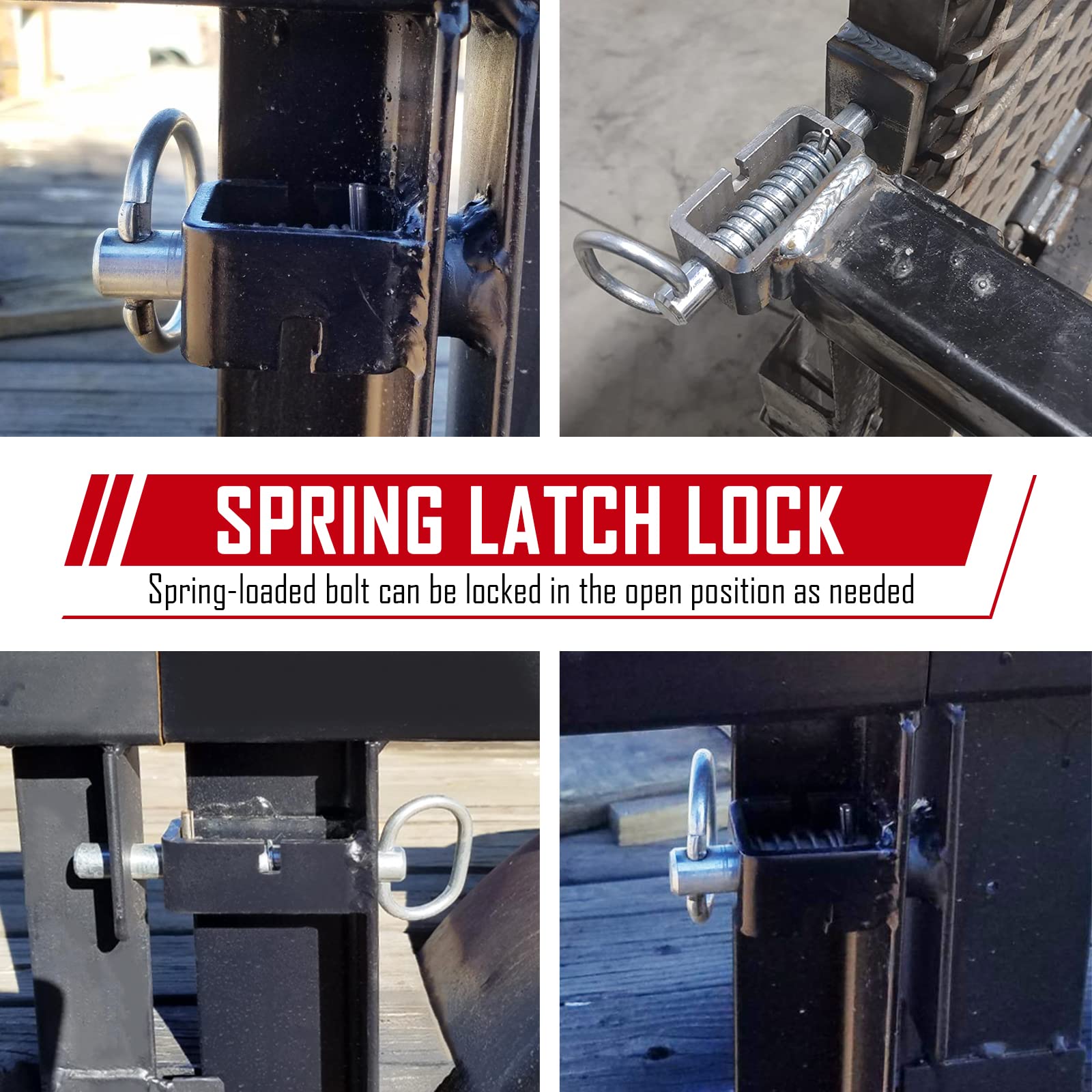 Heavy Duty Spring Latch Lock - Universal Weld-On Trailer Gate Latch Assembly (2-Pack) - Perfect for Truck Beds, Trailers, Gates & Industrial Equipment Security