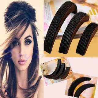 Donut Bun Maker with Princess Poof Bump Hair Accessory Set - Medium, Black (3 Pieces) for Celebrity Look Hairstyles | Perfect for Parties, Weddings & Everyday Styling