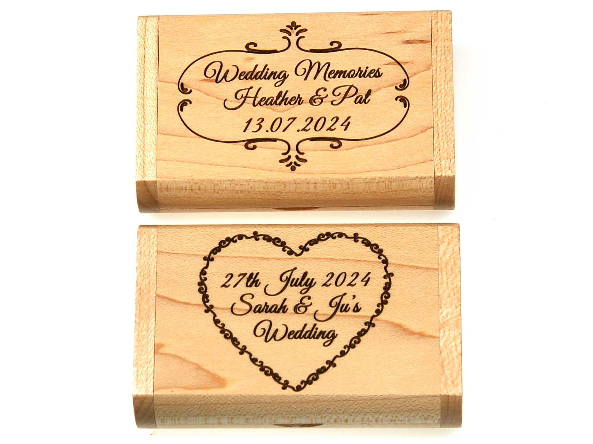 Personalized Engraved 32GB USB Flash Drive in Maple Wood Gift Box - Perfect for Corporate Gifts, Wedding Favors & Business Presentations