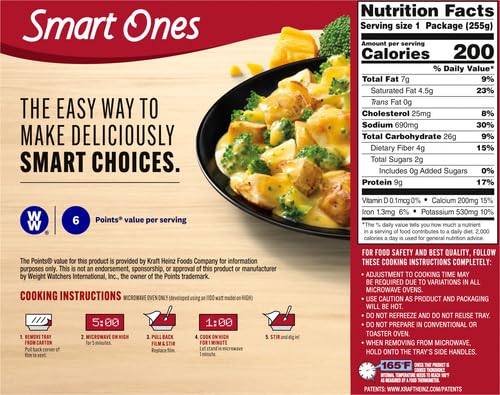 Smart Ones Broccoli & Cheddar Roasted Potatoes Frozen Meal - 9 oz Box - Healthy Microwaveable Dinner for Busy Professionals & Quick Family Meals
