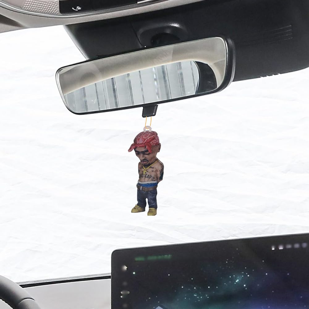 Universal Car Mirror Hanging Accessories & Dashboard Decor - Classic Rapper Posture Interior Car Accessories for Men & Women | Perfect for Road Trips & Personalizing Your Vehicle