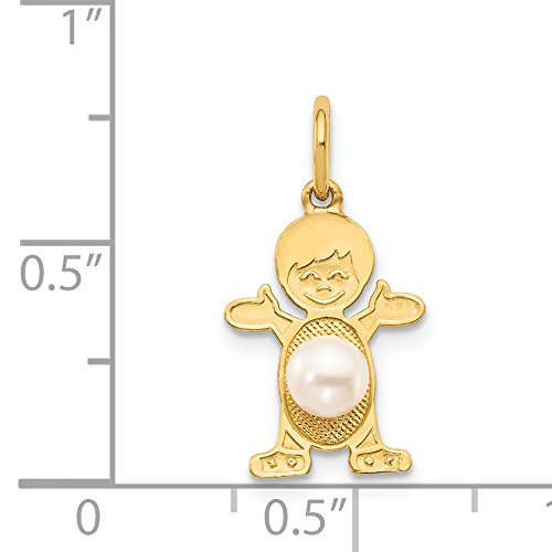 14K Yellow Gold 4mm Cultured Pearl Pendant Necklace - June Birthstone Gift for Women & Girls - Perfect for Birthdays, Anniversaries & Special Occasions