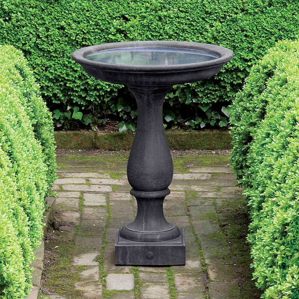 Campania International Williamsburg Candlestand Birdbath - Elegant Outdoor Garden Decor for Patio, Yard, and Bird Watching | Perfect for Classic and Rustic Home Styles