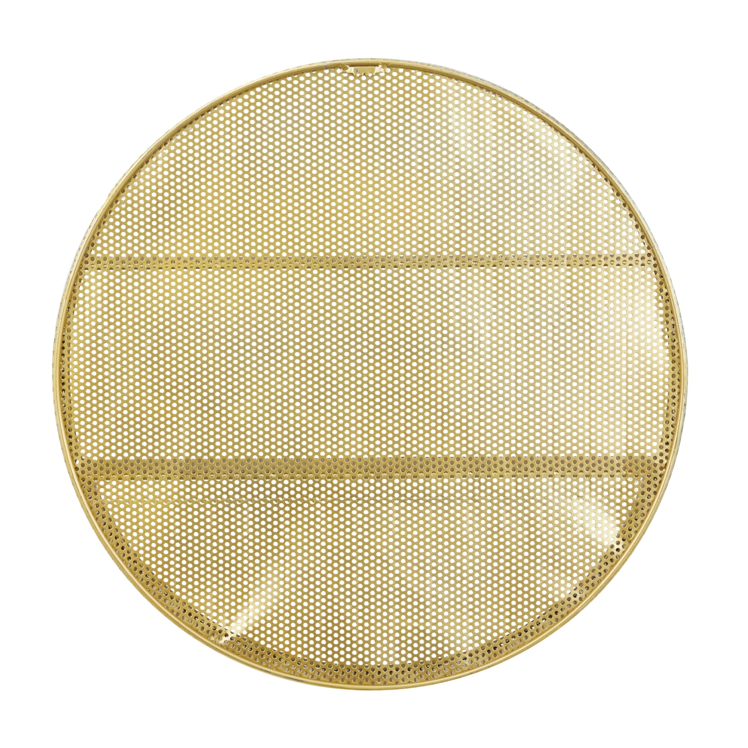 CosmoLiving by Cosmopolitan Gold Metal Round 2-Tier Wall Shelf - 28