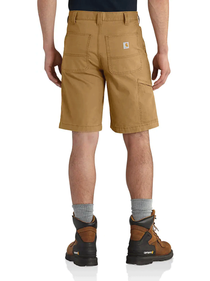 Carhartt Men's Rugged Flex Relaxed Fit Canvas Work Shorts - Tan 102514 232 | Durable Workwear for Construction, Landscaping & Outdoor Activities