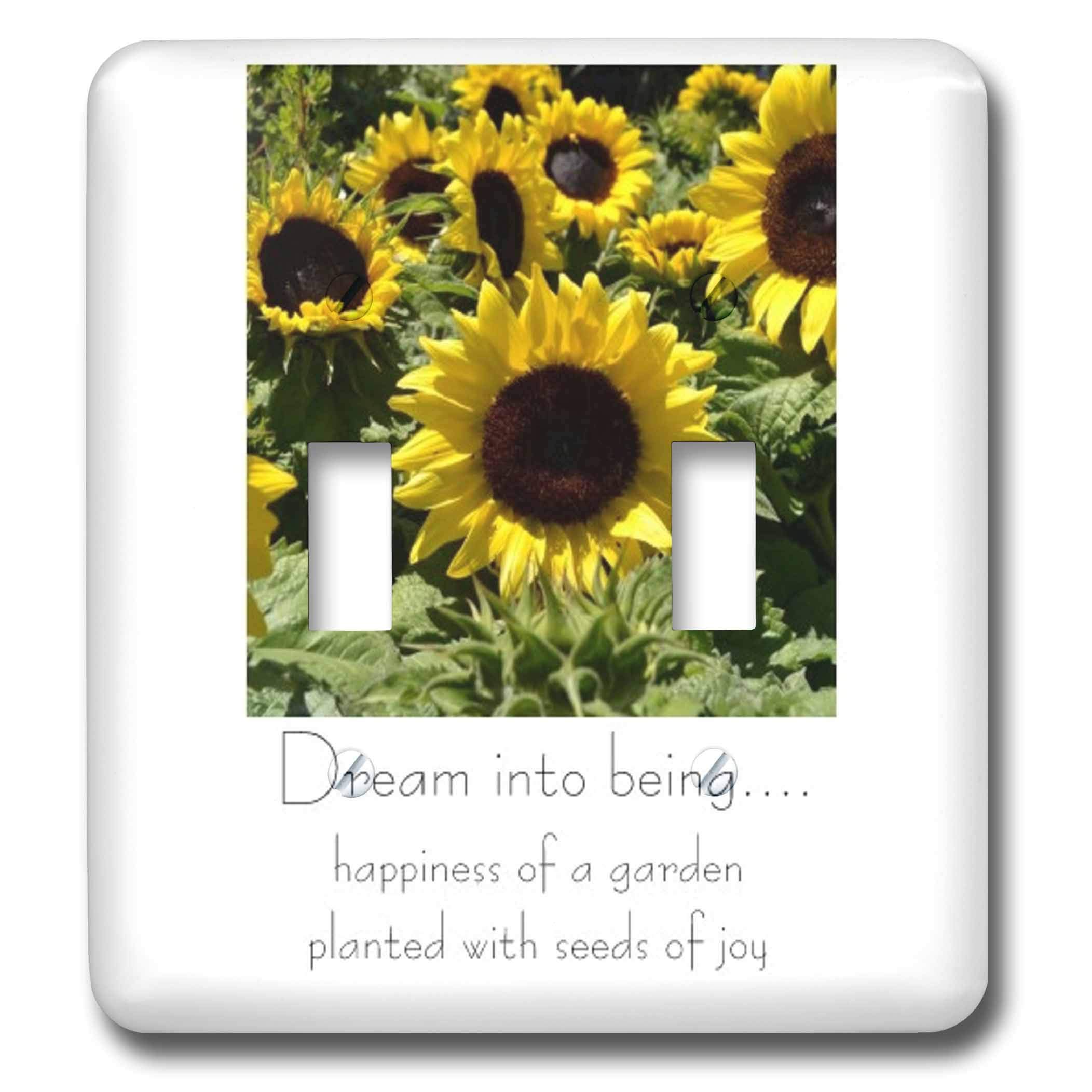 3D Rose Sunflower Seeds of Joy Double Toggle Switch - Decorative Wall Plate Cover for Home, Office & Kitchen (Style: lsp_23705_2) - Perfect for Light Switches, Electrical Outlets & Home Decor