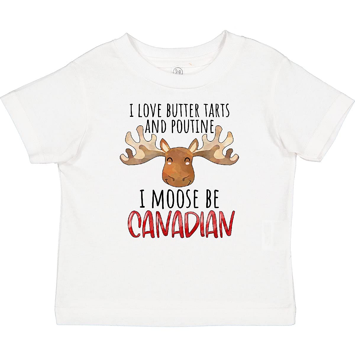 Inktastic I Love Butter Tarts and Poutine I Moose Be Canadian Pun Baby T-Shirt | Funny Canadian-Themed Outfit for Babies & Toddlers | Perfect for Canada Day, Family Photos & National Pride Celebrations
