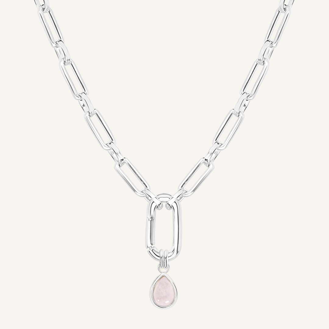 Rose Quartz Trove Charm Necklace - Healing Crystal Jewelry for Women, Dainty Pendant with 925 Sterling Silver Chain - Perfect for Meditation, Yoga & Spiritual Gifts