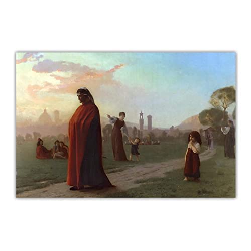 Jean Leon Gerome 'Dante (He Hath Seen Well)' Canvas Wall Art Print - 40x60cm Unframed Poster, Vintage Oil Painting Reproduction for Living Room, Bedroom & Office Decor
