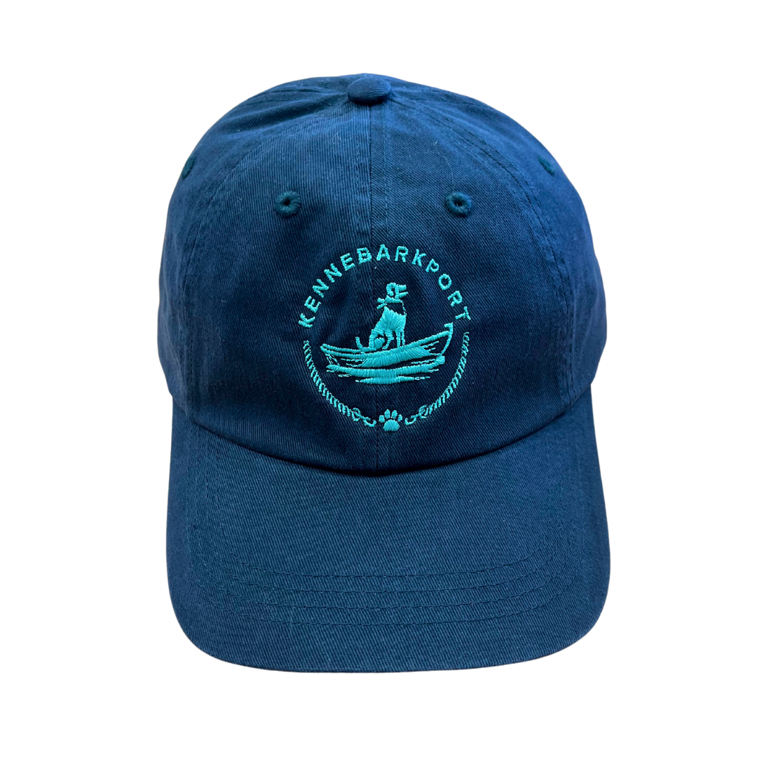 Navy Hat / Mint Embroidery
