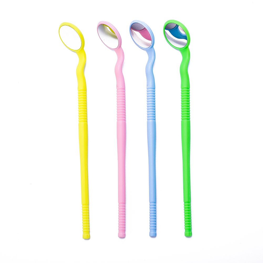 Autoclavable Anti-Fog Dental Mouth Mirror for Dentist & Oral Inspection - Plastic Teeth Mirror for Dental Exams (Yellow) - Perfect for Dental Clinics, Oral Hygiene & Teeth Cleaning Procedures