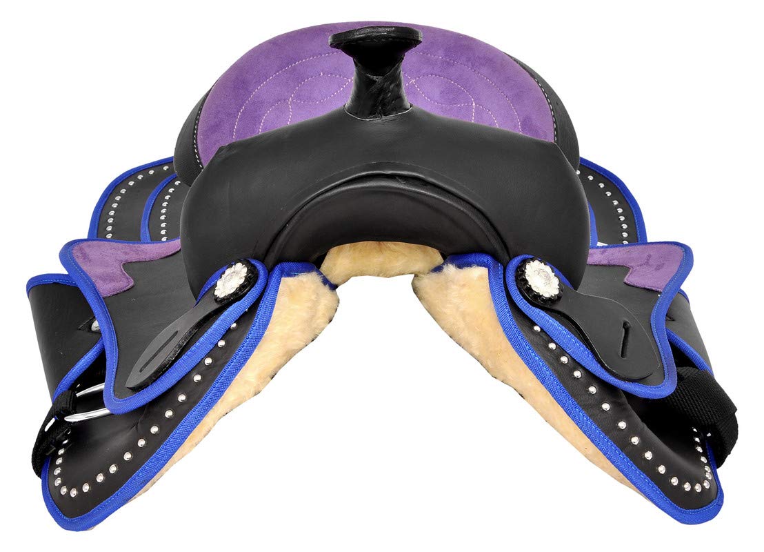 Premium Synthetic Western Saddle SS19 - 14 to 18 Inch Comfortable Horse Saddle with Complete Tack Set | Durable Equestrian Gear for Trail Riding, Training & Ranch Work