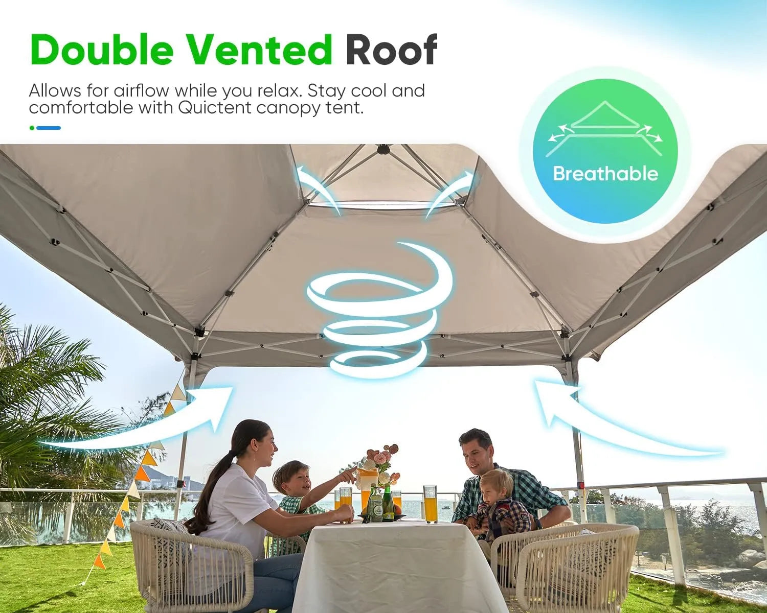 12' x 12' Instant Pop Up Canopy Tent with Carry Bag - Portable Outdoor Shelter for Camping, Beach, Picnics & Backyard Parties