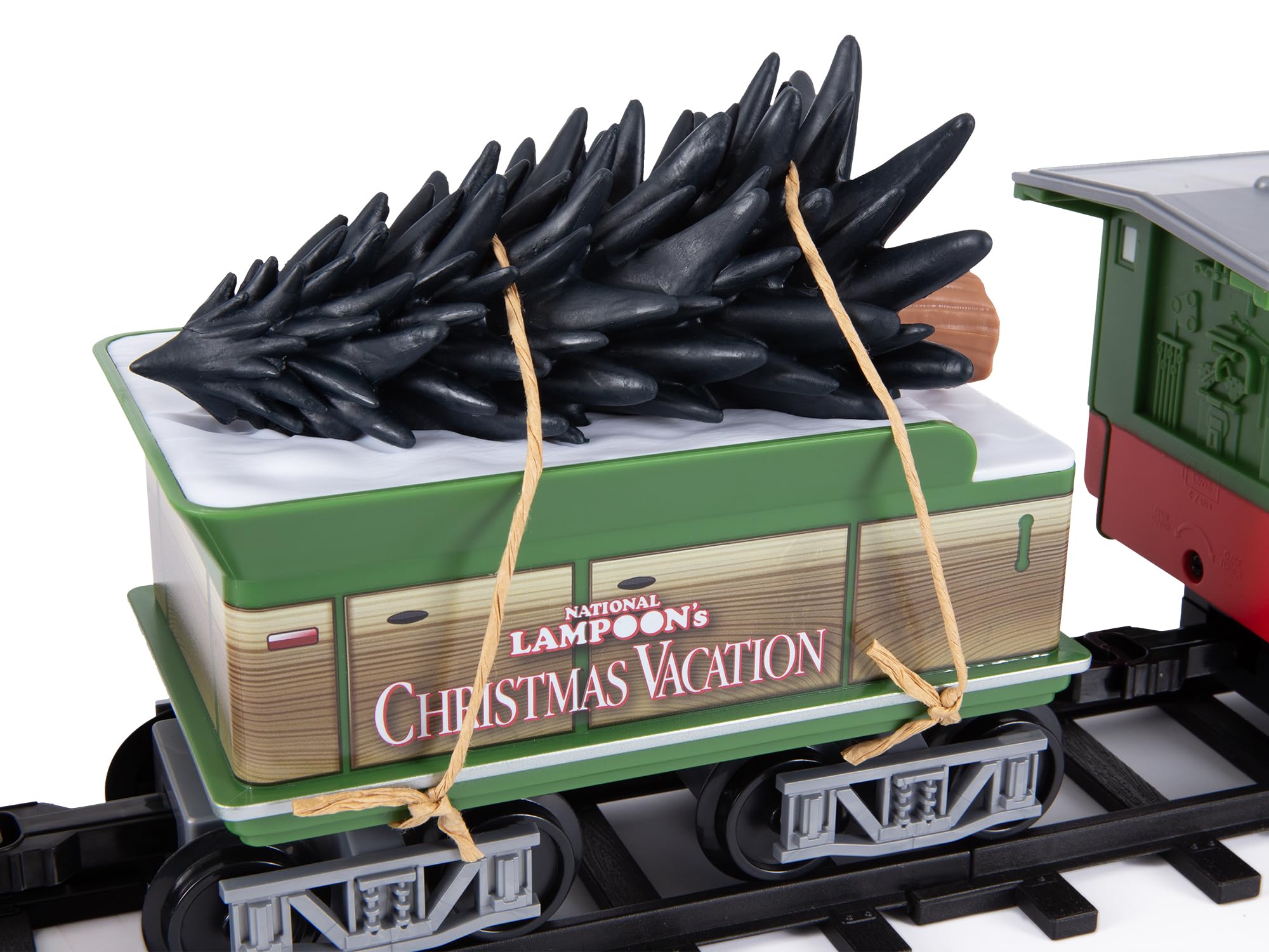 Lionel Battery-Powered Christmas Toy Train Set with Locomotive, 4 Train Cars, 8-Piece Track & Wireless Remote - Realistic Train Sounds & LED Lights for Kids Ages 4+ | Holiday Decor, Gift for Boys & Girls, Christmas Tree Display