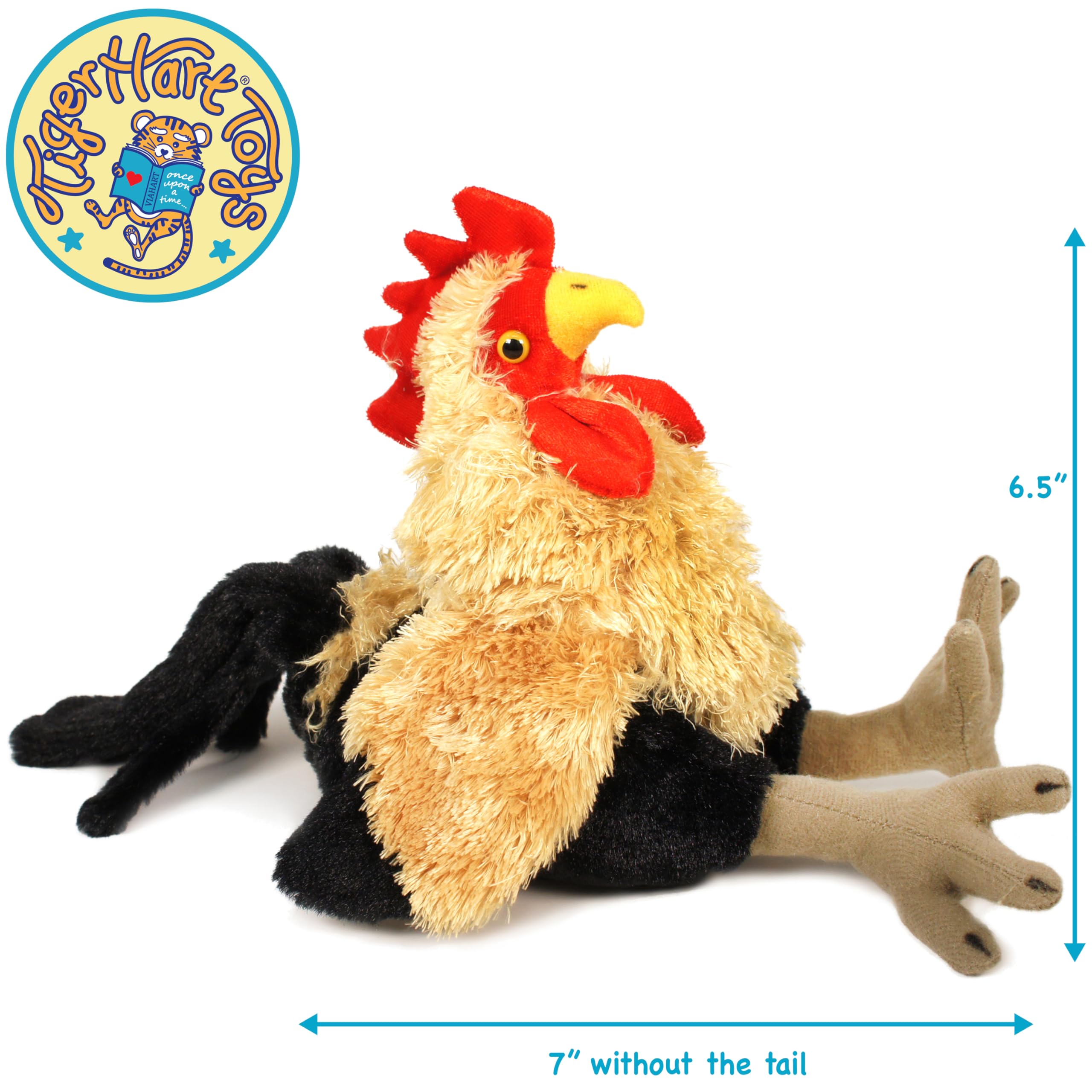Riley The Rooster - 7 Inch Irish American Chicken Stuffed Animal Plush Toy | Cute Farm Animal Gift for Kids, Nursery Decor, St. Patrick's Day Celebration