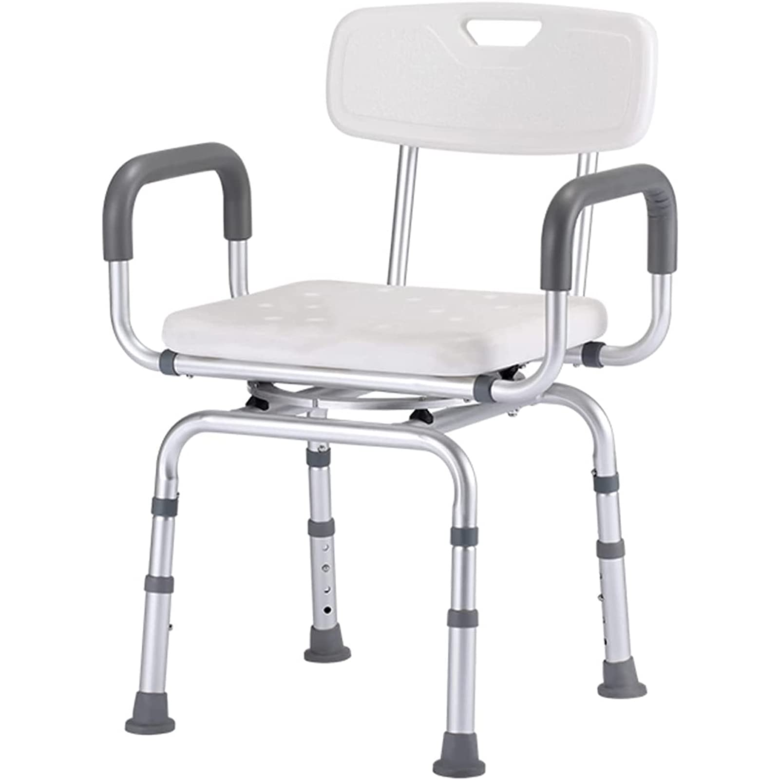 **Heavy Duty Adjustable Swivel Shower Chair for Seniors & Disabled - Non-Slip Bath Safety Seat with Arms & Back - Ideal for Elderly Bathing Assistance & Accessible Shower Stool**    *(Use Cases: Perfect for elderly care, post-surgery recovery, mobility assistance, and safe bathing in bathtubs or showers.)*