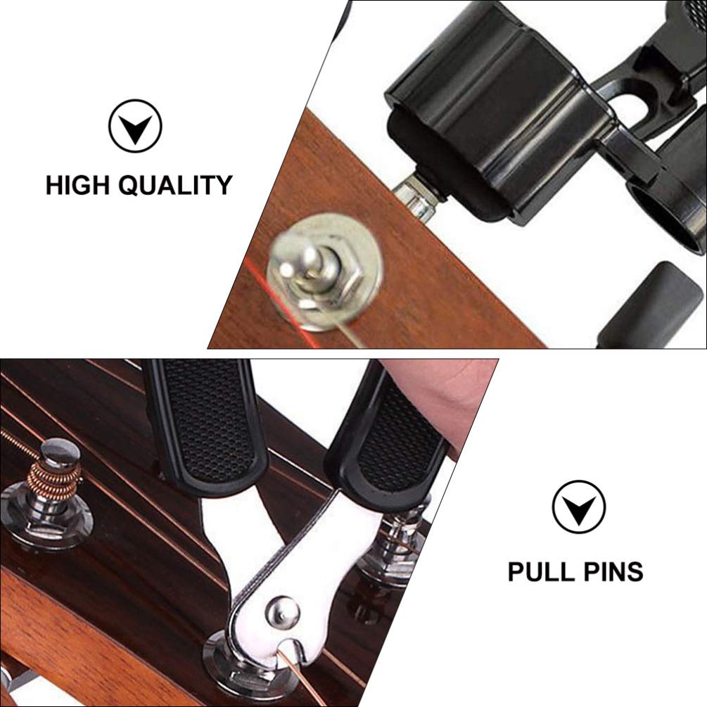 Milisten Guitar Maintenance Kit - 1 Set Includes Cleaning Cloth, Restringing Tools, Bridge Pin Puller & Plastic Needles (15pcs) - Perfect for Guitar Care, String Replacement & Instrument Maintenance