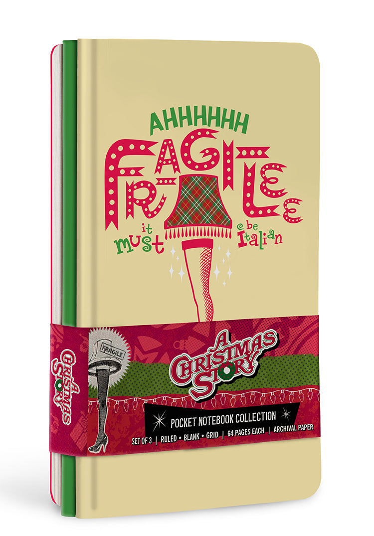 A Christmas Story Pocket Notebook Set of 3 - Mini Holiday Journals for Gift Giving, Stocking Stuffers & Travel Writing