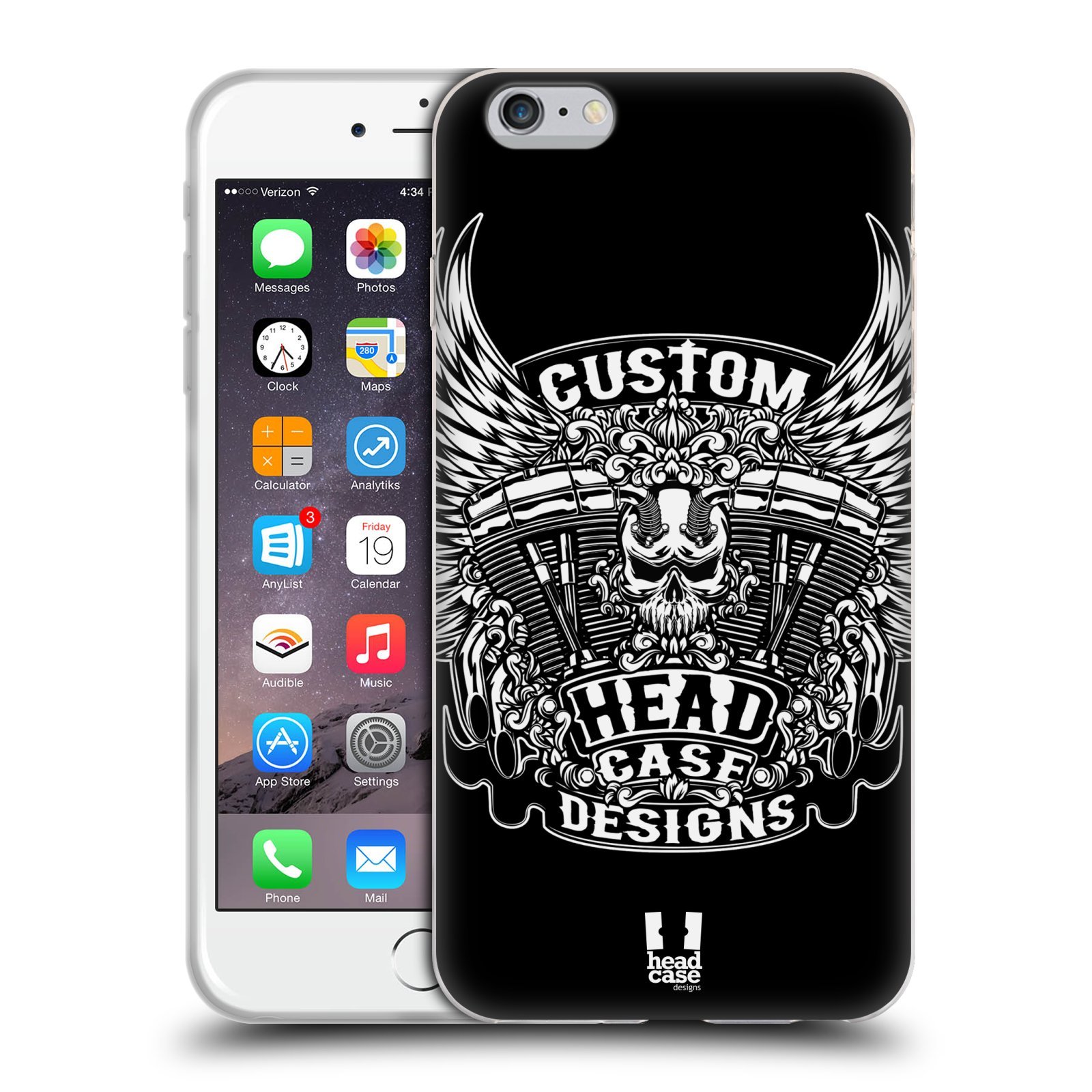 Head Case Designs Mc Twin Head Hc Motor Rebels Soft Gel Case for Apple iPhone 6 Plus/6s Plus - Durable Protective Cover with Anti-Slip Grip for Everyday Use, Work & Travel