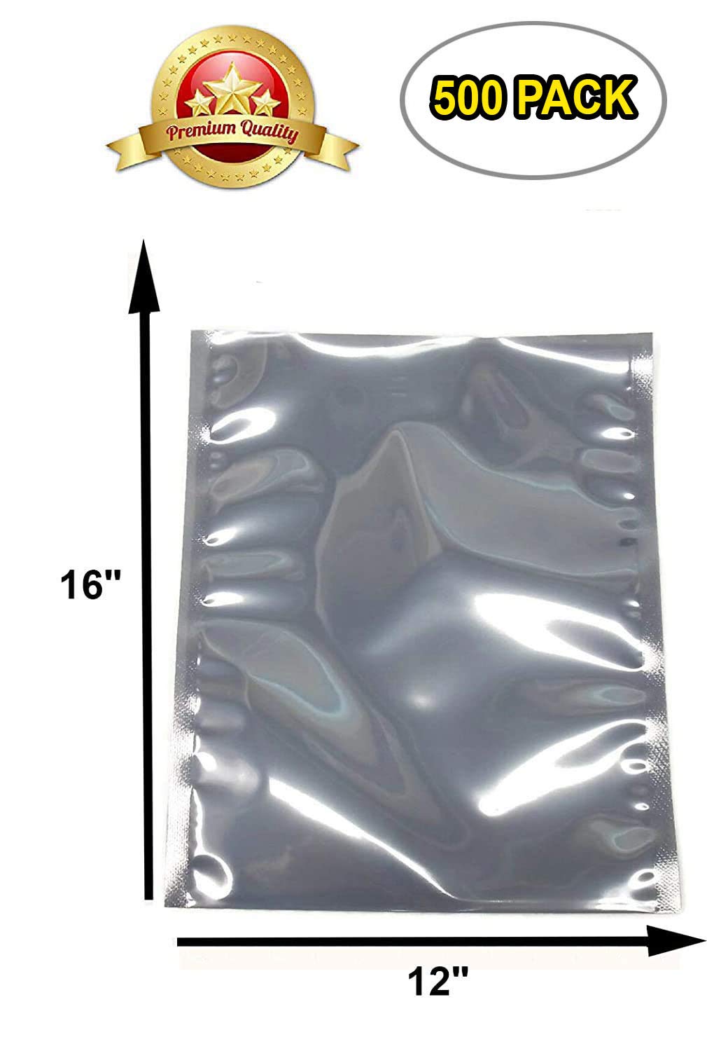 APQ 500-Pack 12x16 Grey Static Shielding Bags | ESD Protection Bags for Electronics | Heat Sealable Open-End Anti-Static Bags | Transparent EMI/RFI Shielding | Perfect for Storing Sensitive Computer Components, Circuit Boards & Electronic Parts