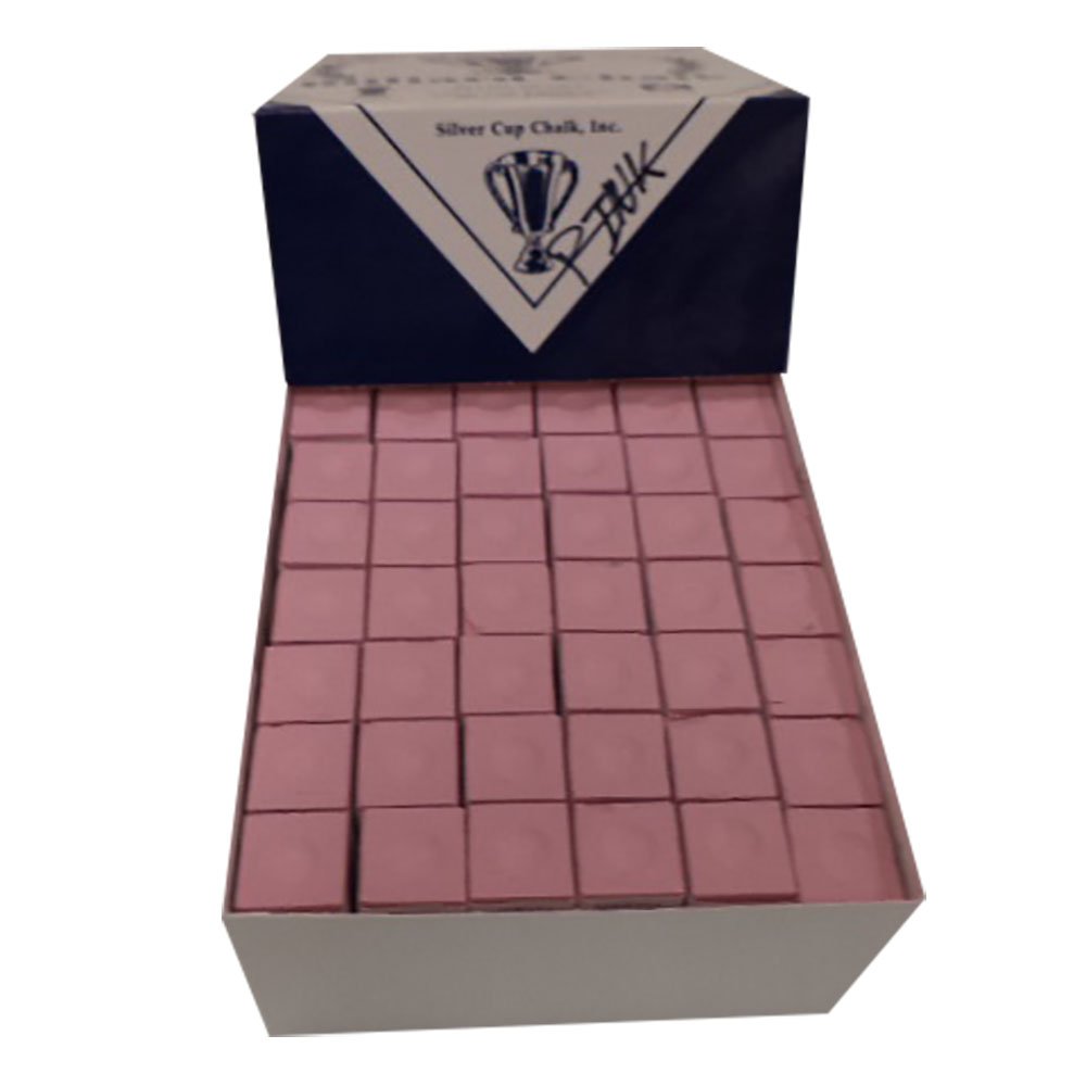 Premium Silver Cup Pool Cue Chalk - Pink (12 Dozen) - Professional Billiard Accessories for Smooth Shots & Enhanced Grip - Perfect for Pool Halls, Tournaments & Home Game Rooms