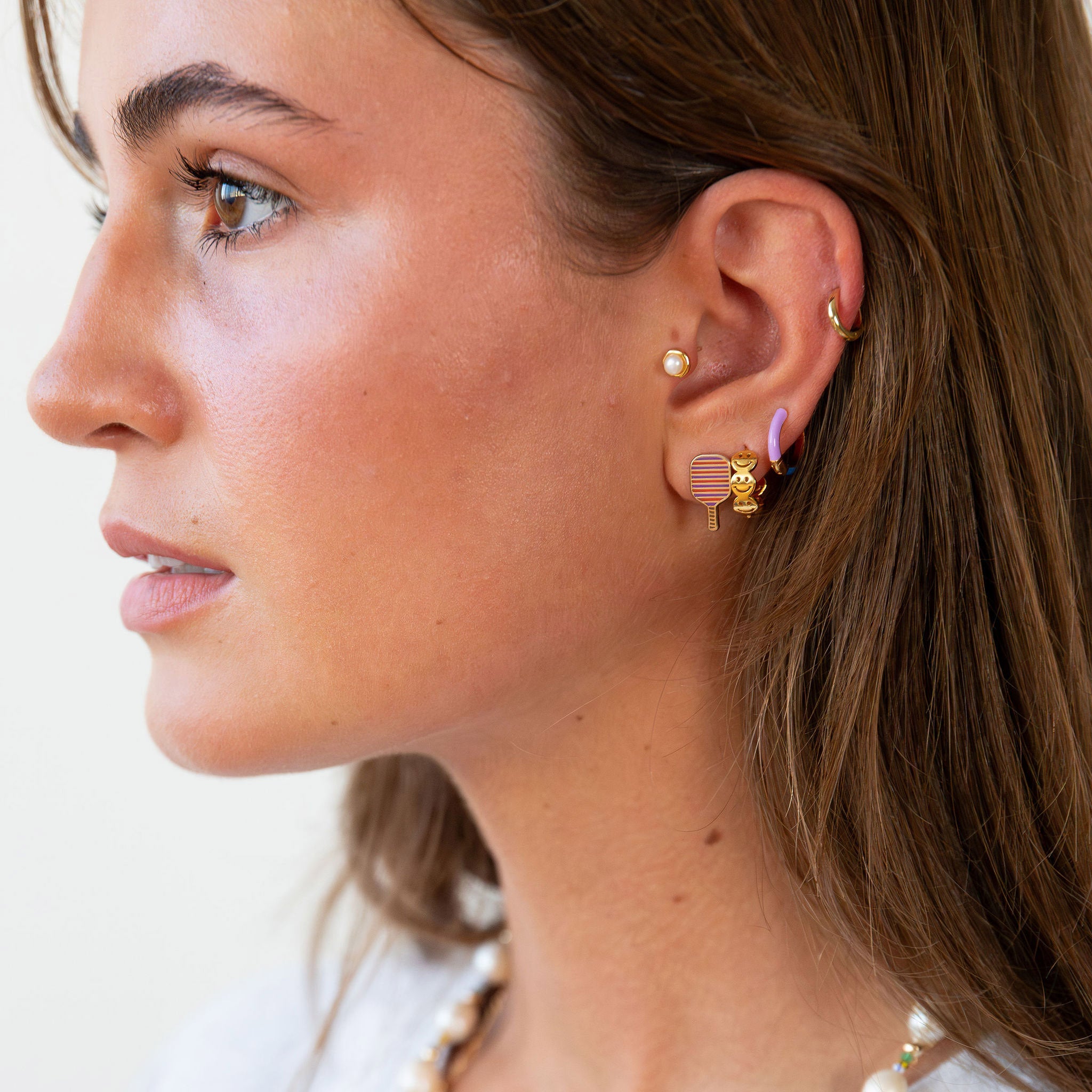 Two Tone Enamel Huggie Hoops Earrings for Women - Trendy Gold & Silver Hoop Earrings for Everyday Wear | Perfect for Casual, Office & Date Night Outfits