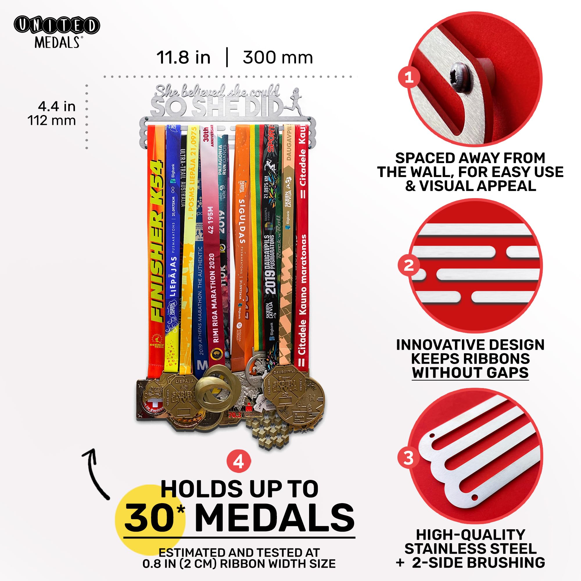 Beast Mode Steel Medal Hanger - Heavy Duty Medal Display Rack for Awards, Ribbons & Badges - Perfect for Sports Trophies, Military Medals & Competition Awards Display