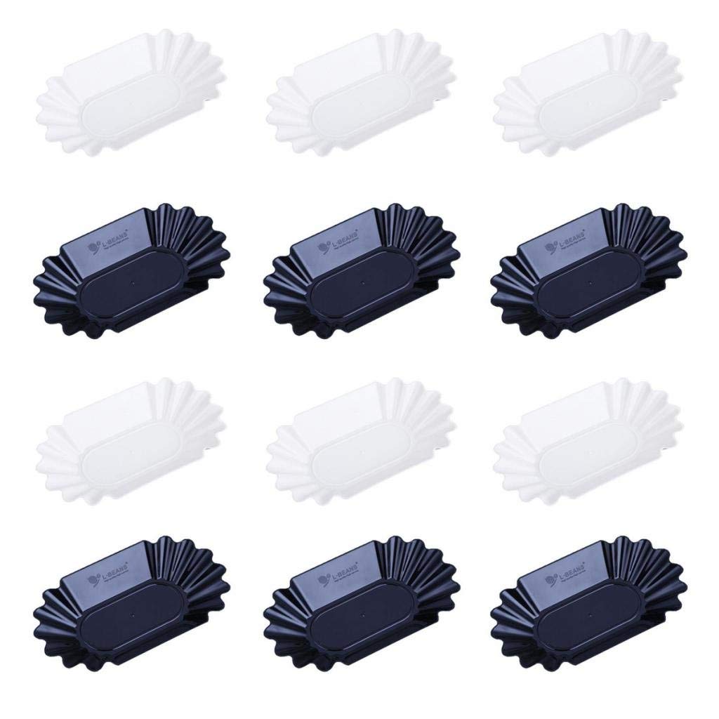 12-Piece Plastic Oval Coffee Cupping Sample Trays - Coffee Bean Tasting Dishes, Snack Plates for Baristas & Home Brewing - Perfect for Coffee Tasting, Cupping Sessions & Small Snacks Serving