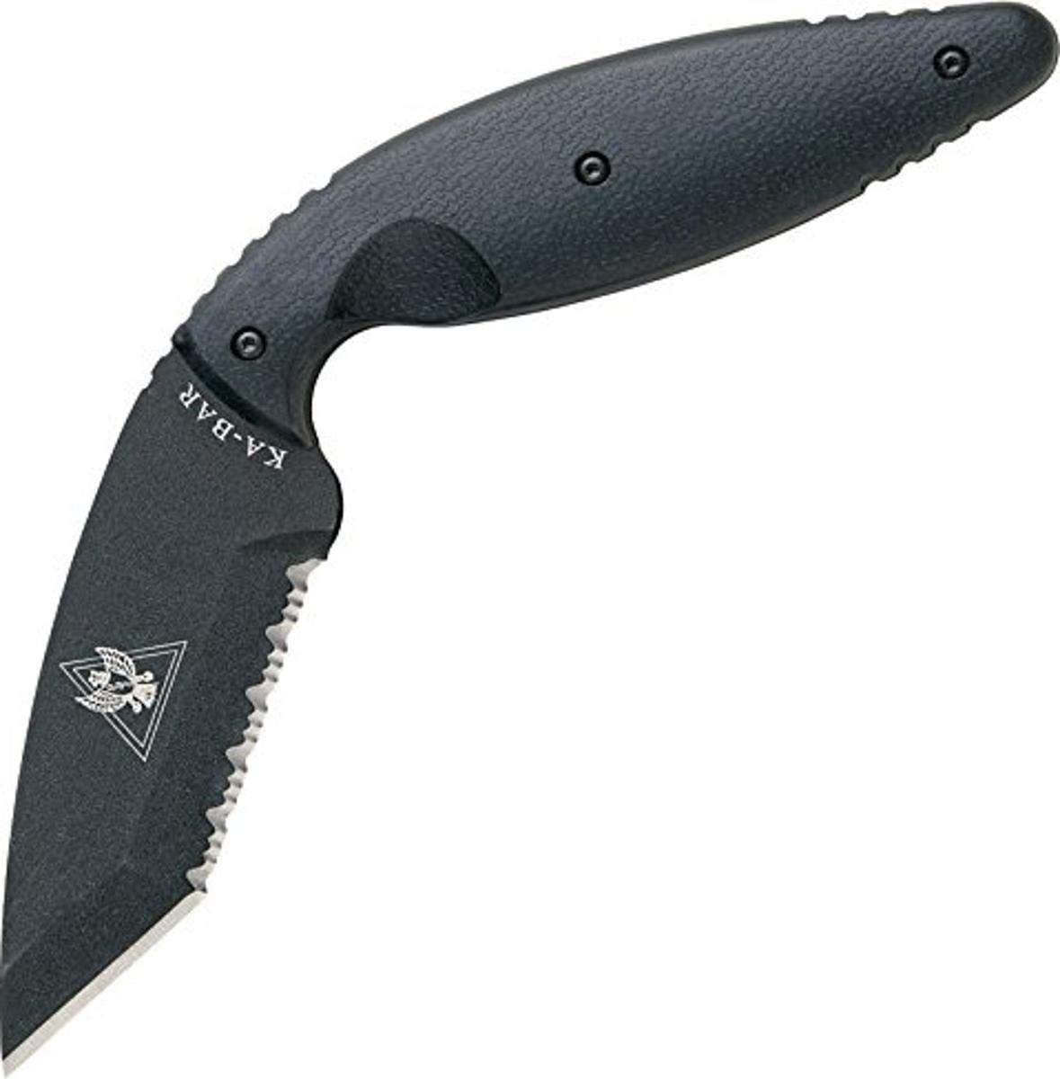 Ka-Bar TDI Law Enforcement Tanto Knife - Large Black Tactical Fixed Blade for Outdoor Survival, Hunting, Camping & Self Defense | Heavy Duty Military Grade Combat Knife with Sheath