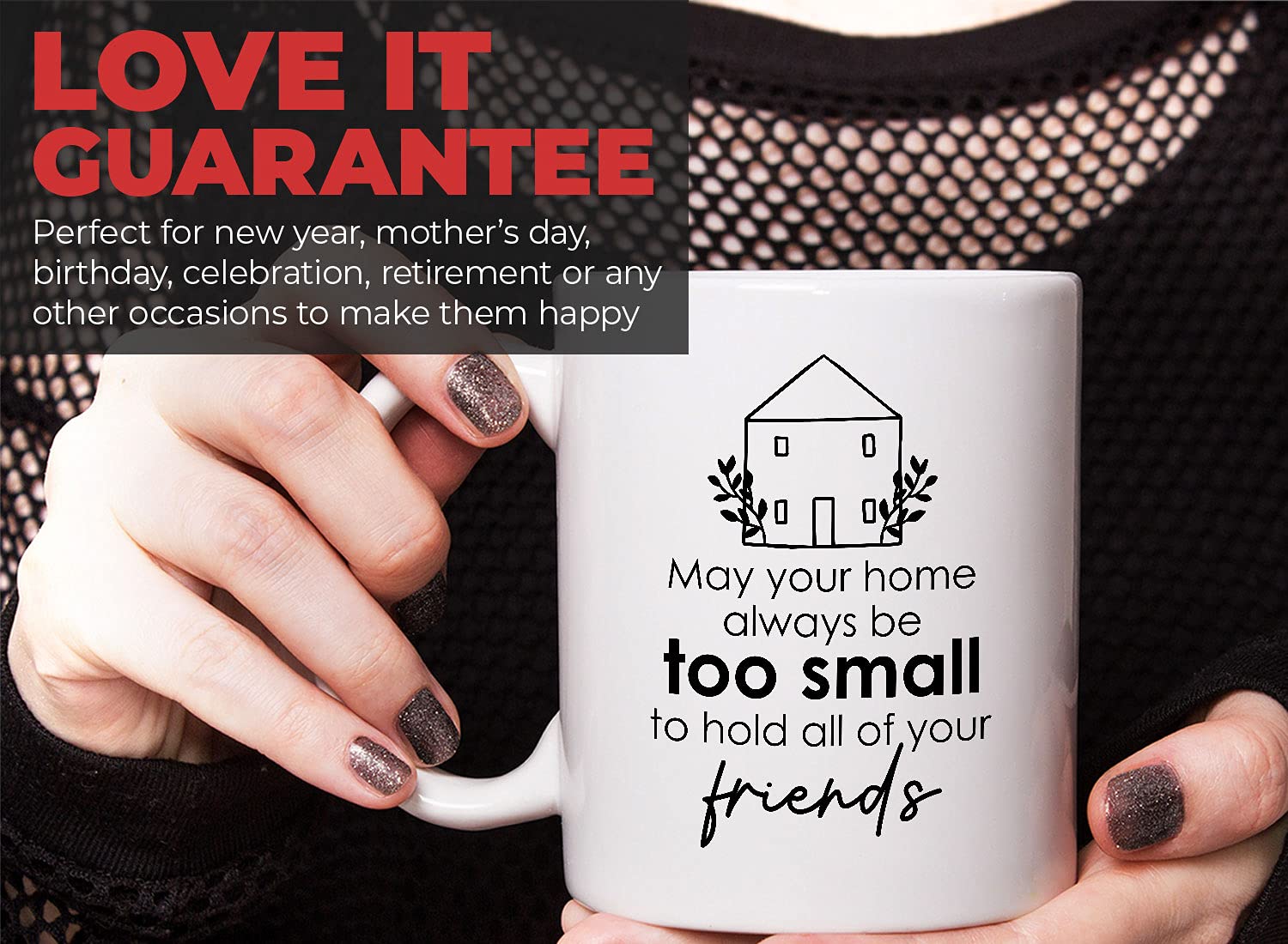 Bubble Hugs Funny Housewarming Coffee Mug - 'May Your Home Always Be Too Small' - 11oz White Ceramic Cup for New Homeowners, Moving Out Gifts, BFF Humor & New Adventures - Perfect for House Parties, Office Use & Memory-Making Moments