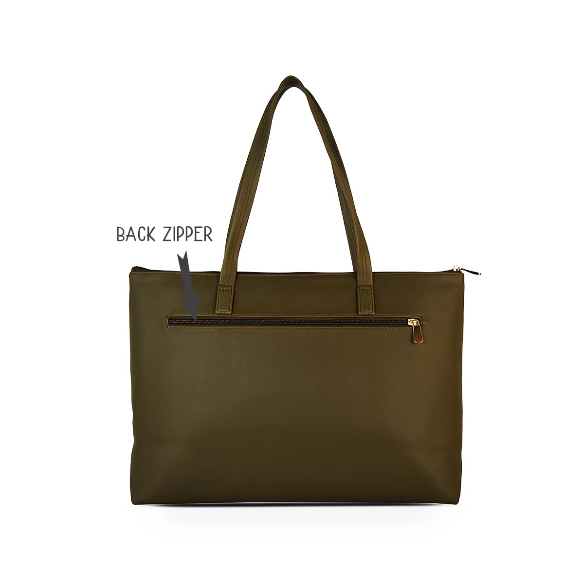 Baggit Women's CB Rotate Terra Tote Laptop Bag - Stylish & Spacious Work Bag with Padded Laptop Compartment | Olive Green Vegan Leather | Perfect for Office, Travel & College | 6-Month Warranty | Made in India