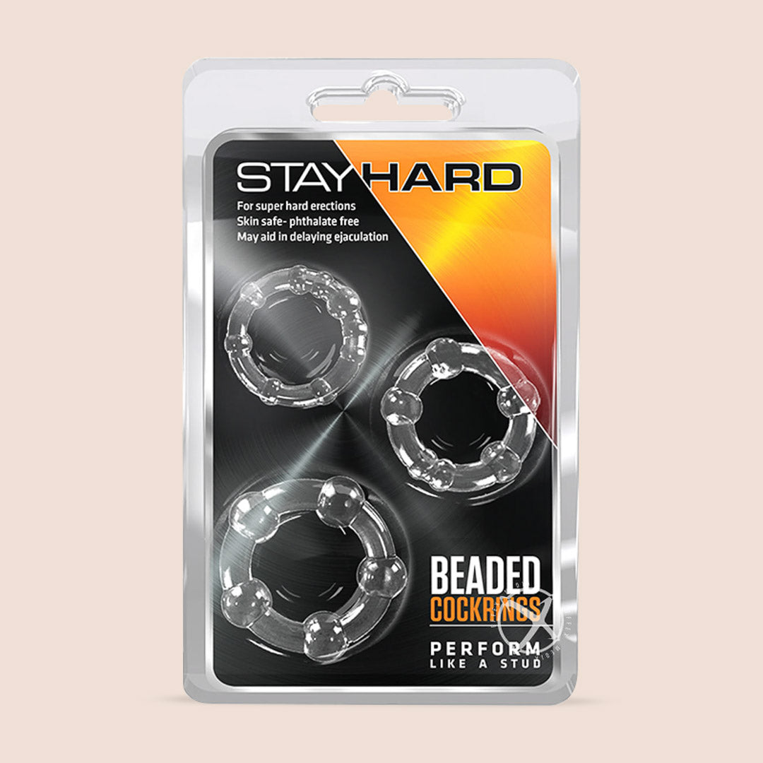 Stay Hard Beaded Cock Rings for Men - 3 Sizes per Pack (Small, Medium, Large) | Enhance Pleasure & Performance | Perfect for Couples Play & Solo Use