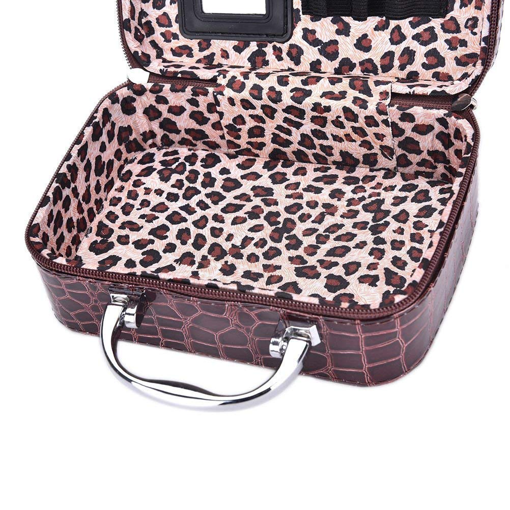 Waterproof Adjustable Makeup Train Case for Women - Vanity Bag with Storage Accessories | Travel Cosmetic Organizer & Beauty Storage Box for Home & Professional Use