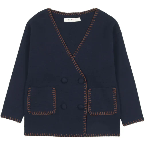 COCO BLANC Double Breasted Sweater for Women - Elegant Knit Cardigan (Sizes 3-14Y) | Perfect for Office Wear, Date Nights & Fall Layering