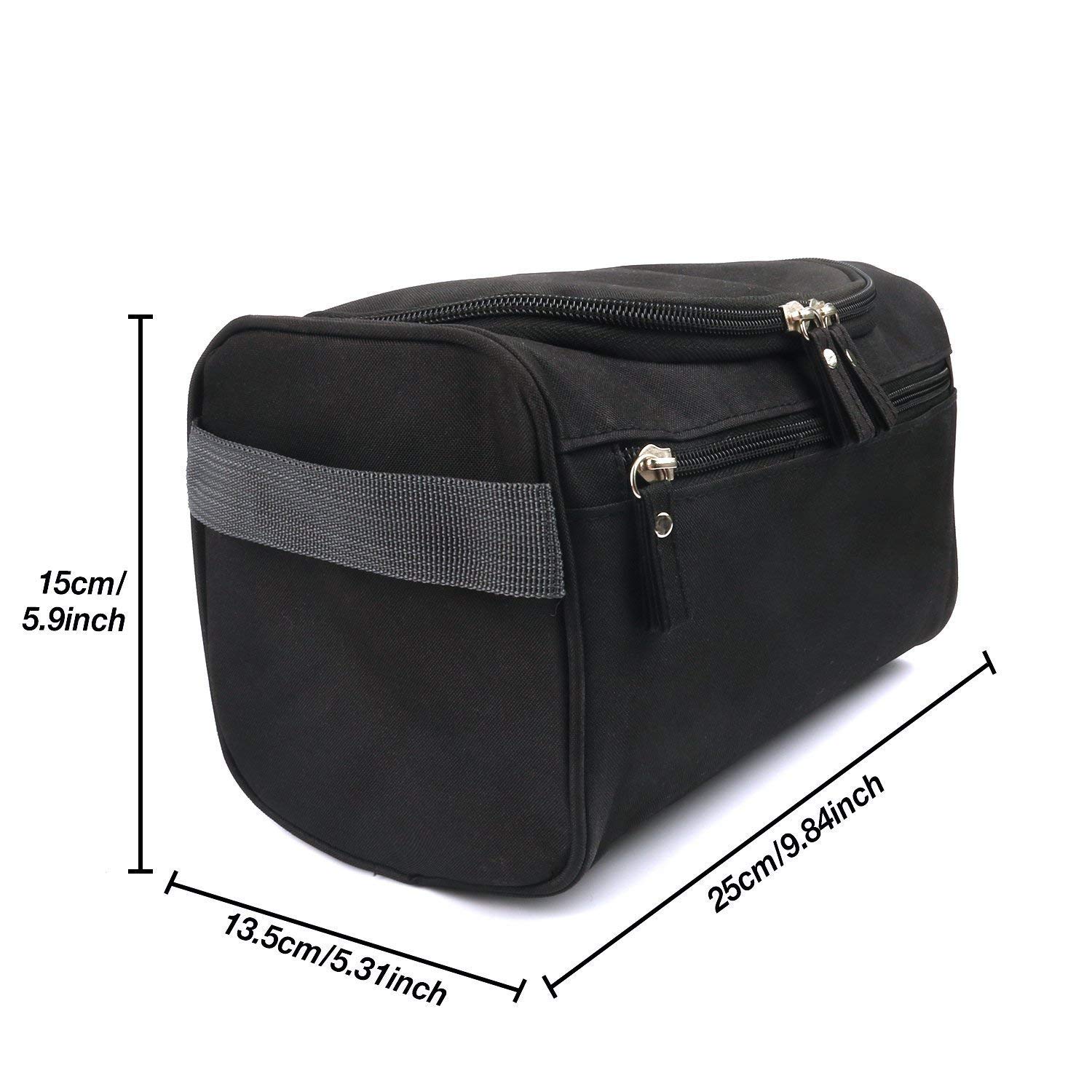 RURIBOSY Black Makeup Organizer Travel Case with Hook - Portable Cosmetic Storage Bag for Women, Grooming Kit, 2-Piece Set - Perfect for Travel, Home, and Salon Use