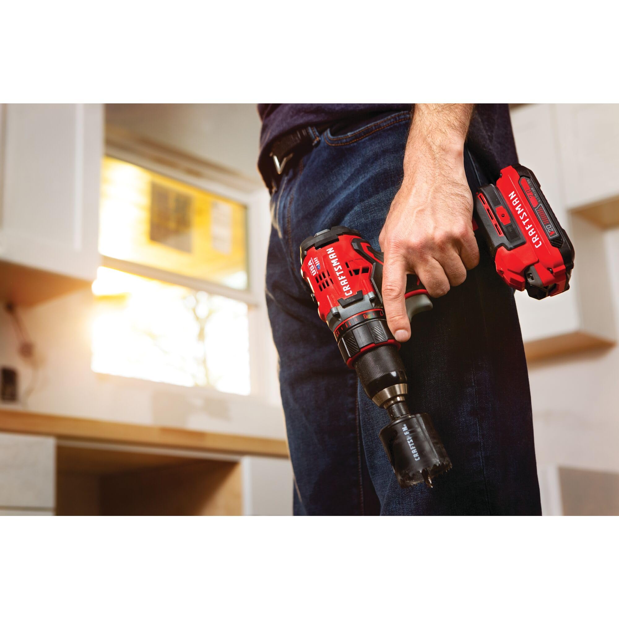 CRAFTSMAN 20V MAX Cordless Drill Driver with 1/2 Inch Keyless Chuck - Includes 2 Batteries & Charger (CMCD720D2) - Perfect for DIY Projects, Home Repairs & Construction Work