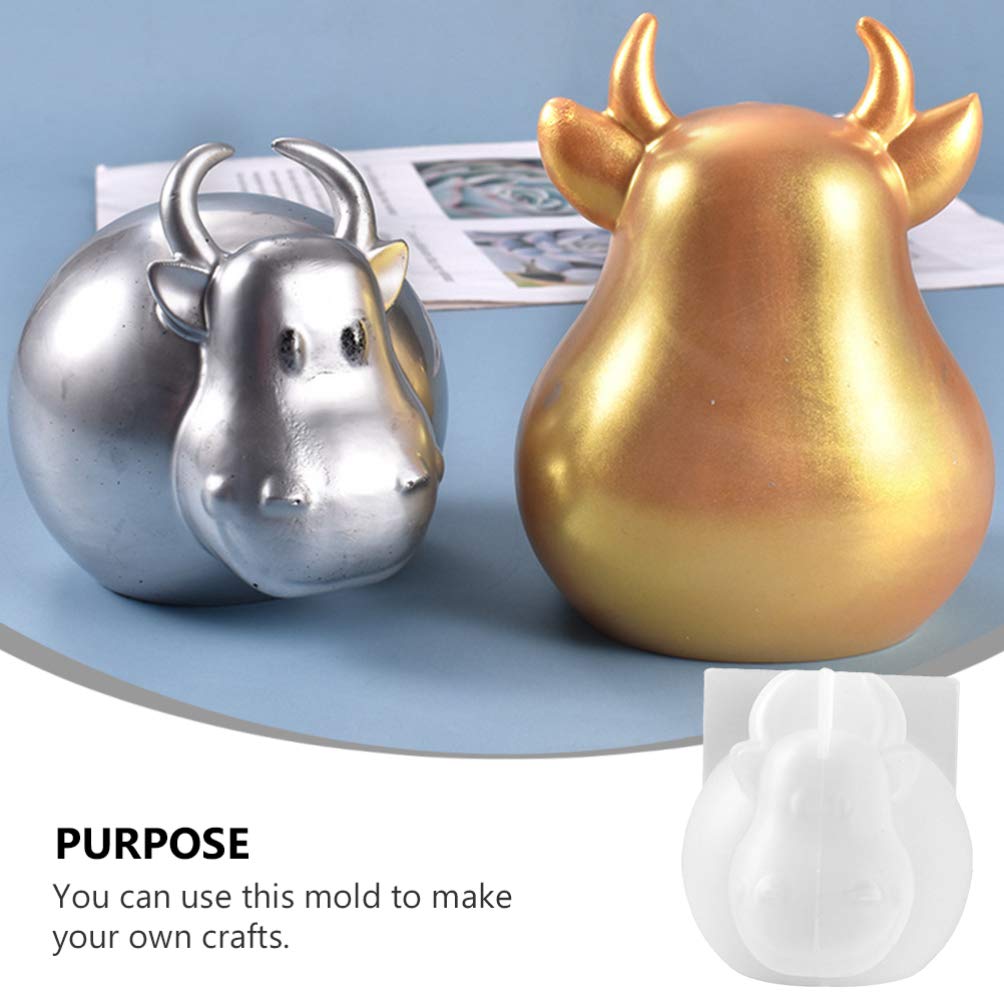 EXCEART Silicone Resin Molds for DIY Crafts - Cattle Cow & Chinese Zodiac Ox Epoxy Casting Molds - Perfect for Making Keychains, Jewelry, Home Decor (Year of The Ox 2021)