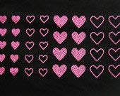 36pcs Hotfix Rhinestone Iron-On Transfers - Neon Pink Heart Studs for DIY Clothing, Hats, Bags & Accessories Decoration