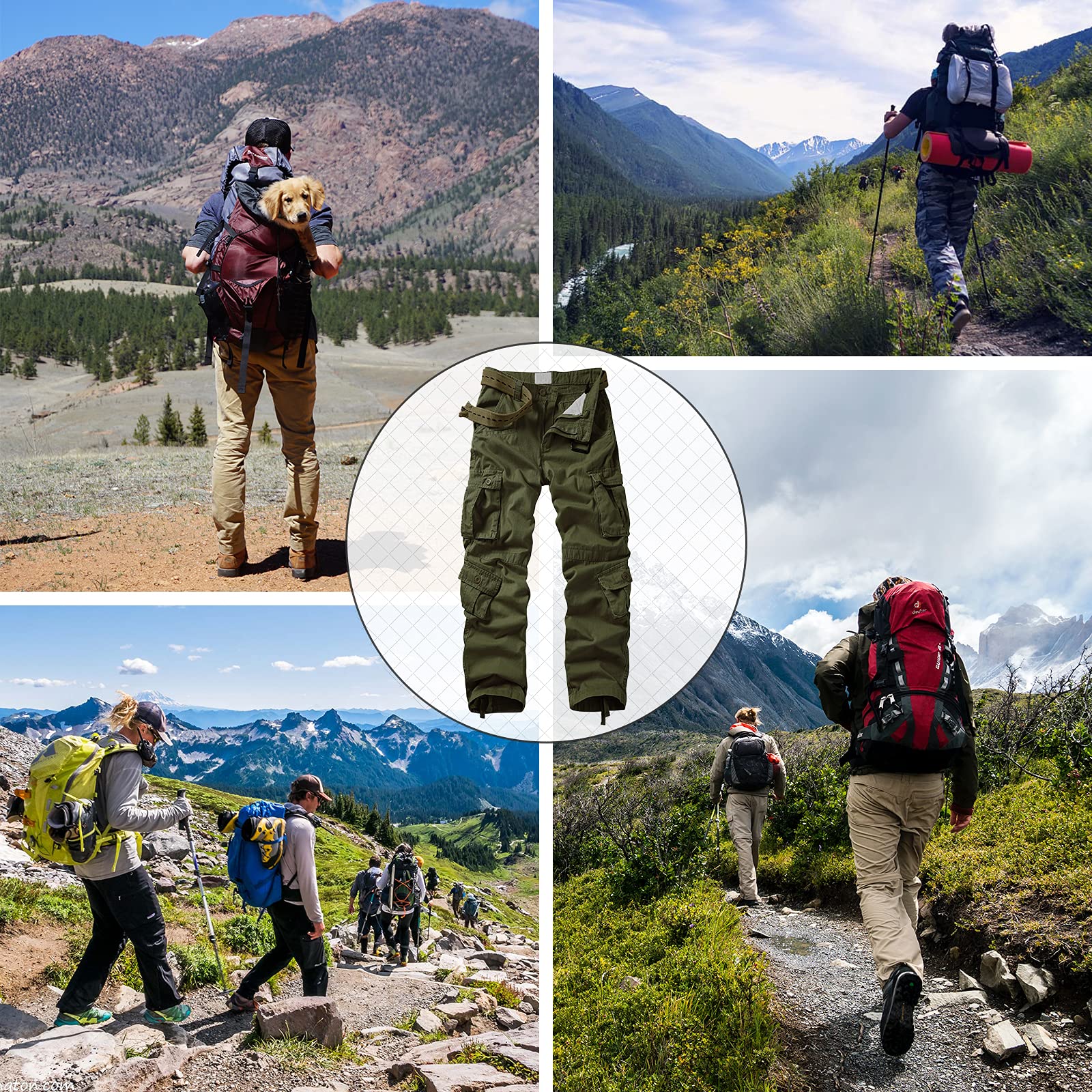 Men's Cargo Pants - Casual Outdoor Camo Work Pants with Multiple Pockets | Relaxed Fit for Hiking, Camping & Everyday Wear