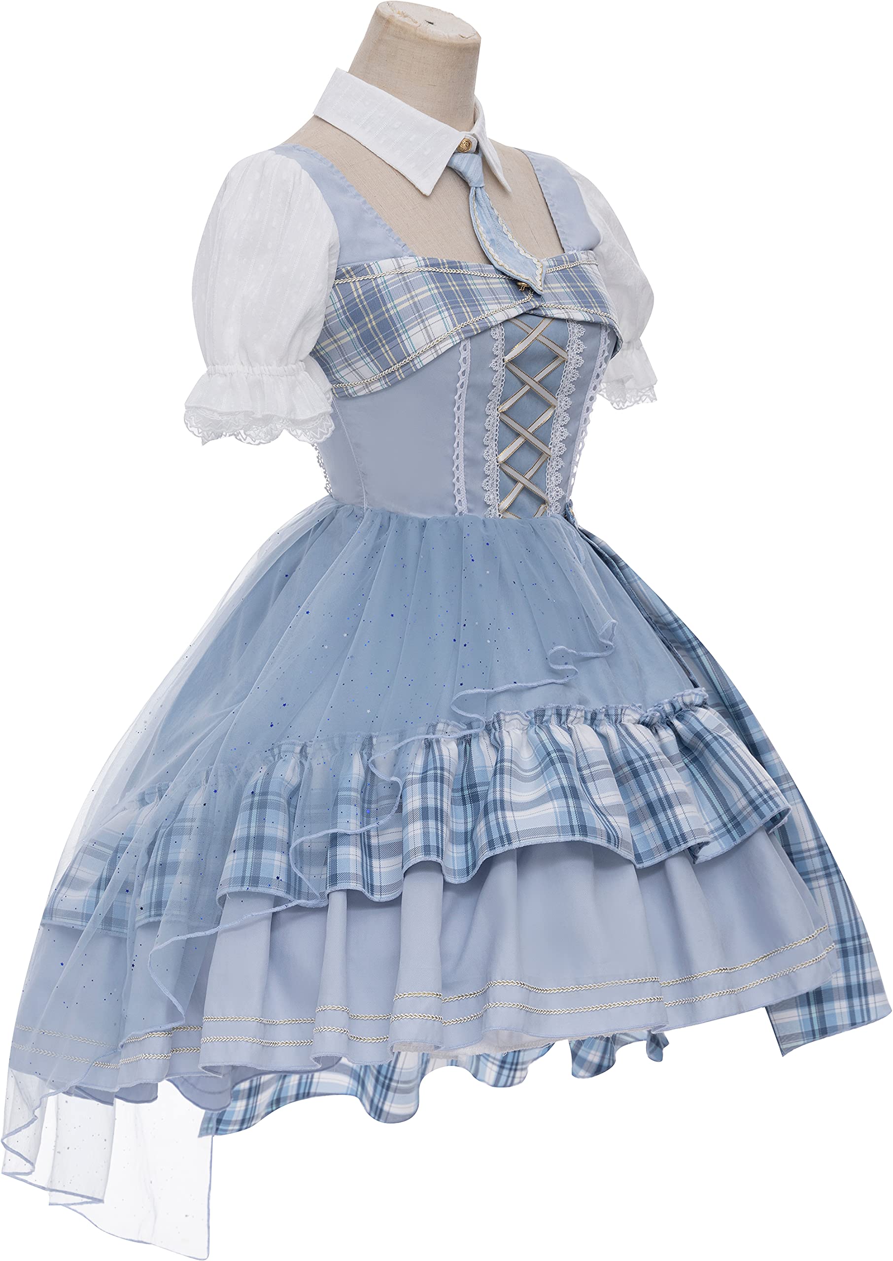 Sweet One Piece Lolita Dress - Plus Size Anime Cosplay Uniform in Blue | Women's Fashion for Casual Wear, Cosplay Events & Themed Parties