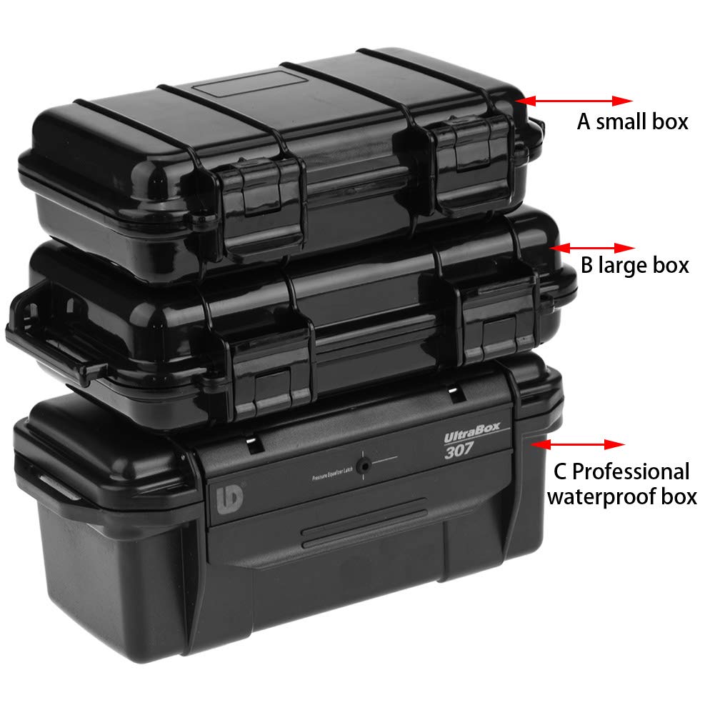 Heavy Duty Waterproof Storage Box - Shockproof & Airtight Sealed Container for Outdoor Camping, Emergency Supplies, Travel & Hiking (7.9x3.9x3.2 Inches) - Perfect for Food Storage, First Aid Kits & Survival Gear