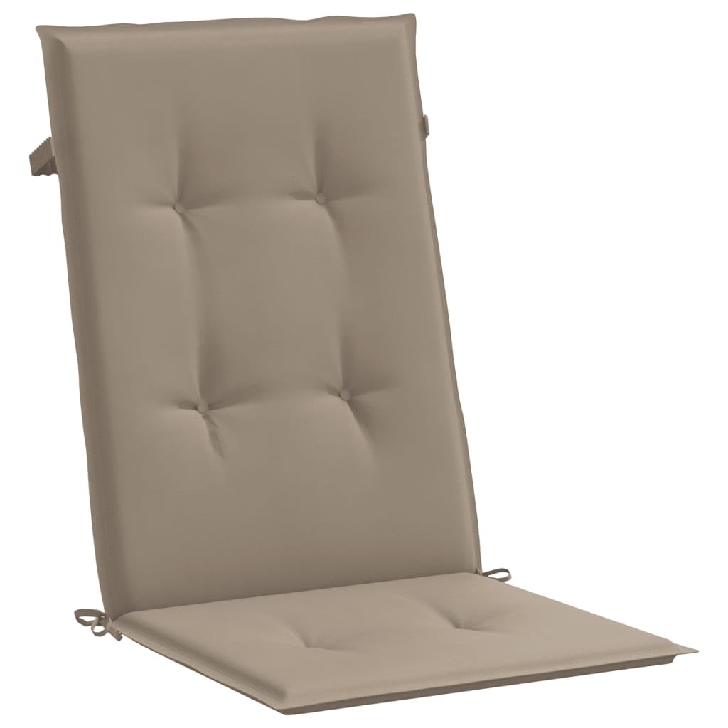 vidaXL 6-Piece Garden High Back Chair Cushion Set - Water Repellent & Non-Slip Elastic Seat Pads for Outdoor Furniture, Patio, Deck - Taupe Fabric Covers for Comfortable Relaxation