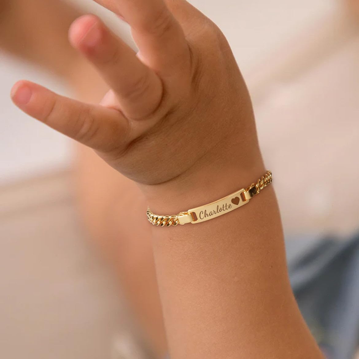 Personalized Adjustable 18K Gold-Plated Baby Name Bracelet for Girls - Custom Toddler Jewelry Gift for Birthdays, Baptism & Special Occasions | Perfect for Newborns, Christenings & First Birthday Celebrations